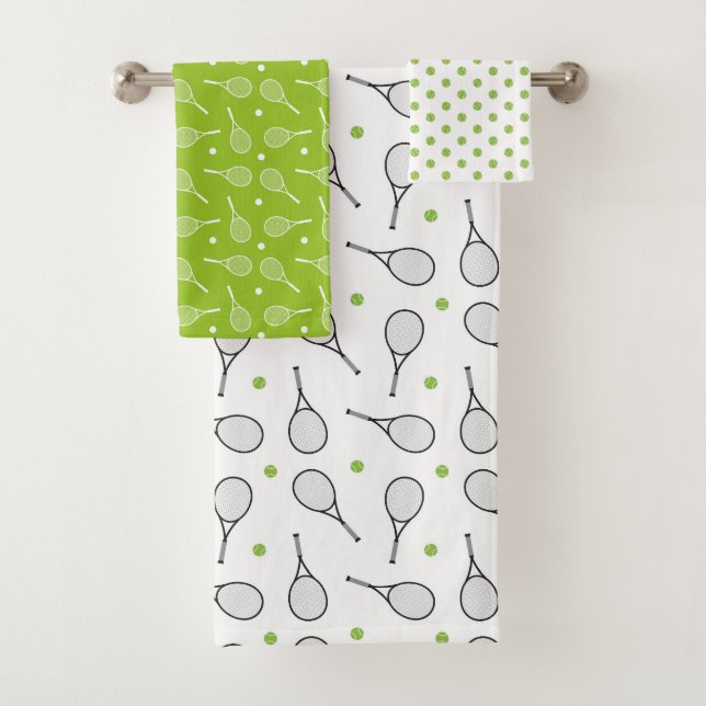 Tennis Ball Pattern Bath Towel Set (Insitu)
