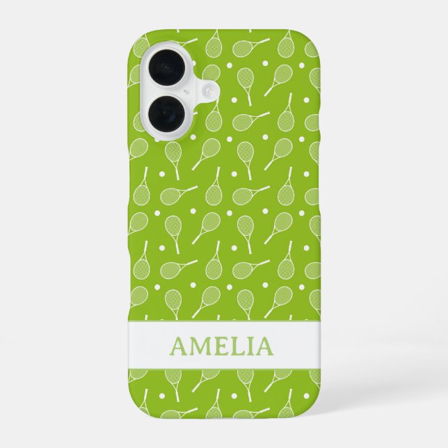 Tennis Ball Pattern iPhone 16 Case (Back)
