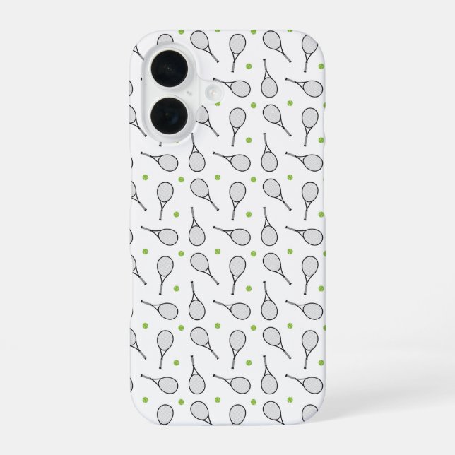 Tennis Ball Pattern iPhone 16 Case (Back)