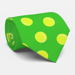 Tennis Ball Pattern on Green Tie