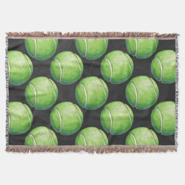 Tennis Ball Patterns Throw Blanket (Front)
