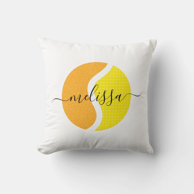 Tennis Ball Personalised Colourful Vibrant Sporty Cushion (Front)