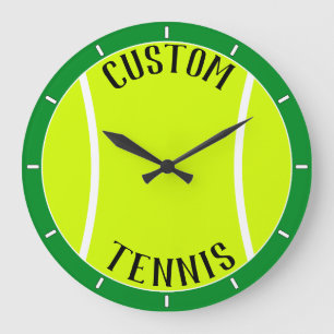 Tennis Ball Personalised Text and Colour Wall Large Clock