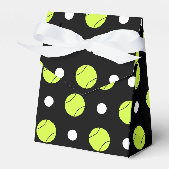 Tennis Ball Polka Dot Pattern Custom Background Favour Box (Front Side)