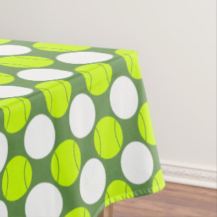 Tennis Ball Polka Dot Pattern Tablecloth