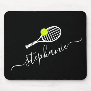 Tennis Ball Racket Monogram Name Personalised Mouse Pad