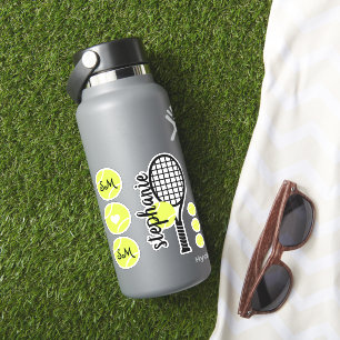 Tennis Ball Racket Personalised Name Sticker Set