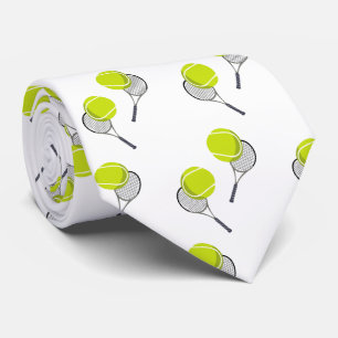 Tennis Ball & Racket Racquet Pattern Tie