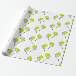 Tennis Ball & Racket Racquet Pattern  Wrapping Paper