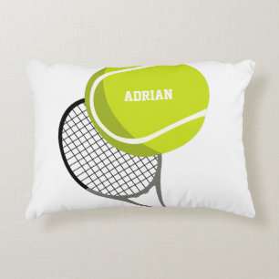 Tennis Ball & Racket Racquet Personalised  Decorative Cushion