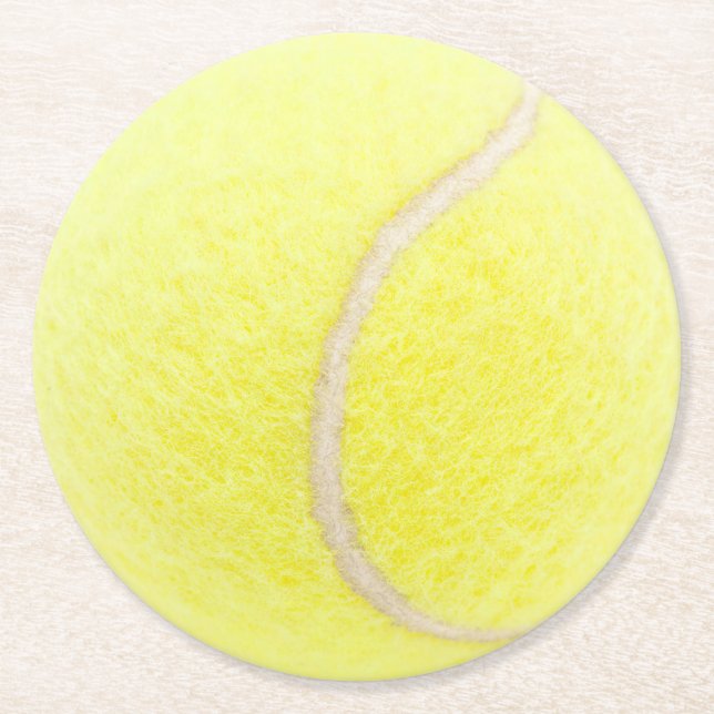 Tennis Ball Round Paper Coaster (Front)