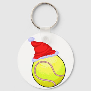 Tennis Ball (Santa Hat) Key Ring