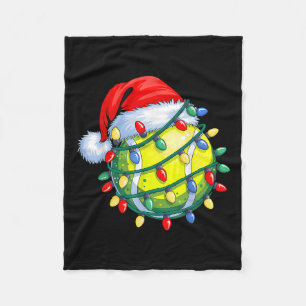 Tennis Ball Santa Hat Men Women Christmas Tennis X Fleece Blanket