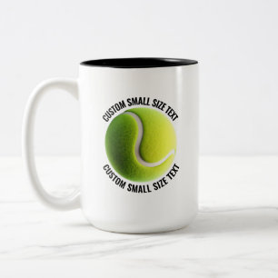 Tennis Ball & Small Text BLACK 15oz Custom Two-Tone Coffee Mug