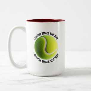Tennis Ball & Small Text MAROON 15oz Custom Two-Tone Coffee Mug