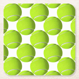 Tennis Ball Square Paper Coaster