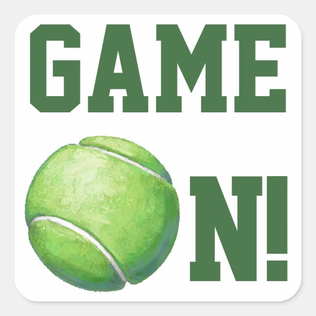 Tennis Ball Square Sticker (Front)