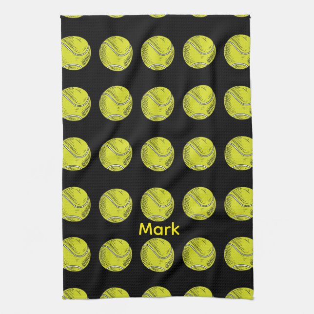 Tennis ball  tea towel (Vertical)