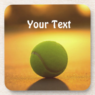 Tennis Ball Tennis Court Personalise Customise Coaster