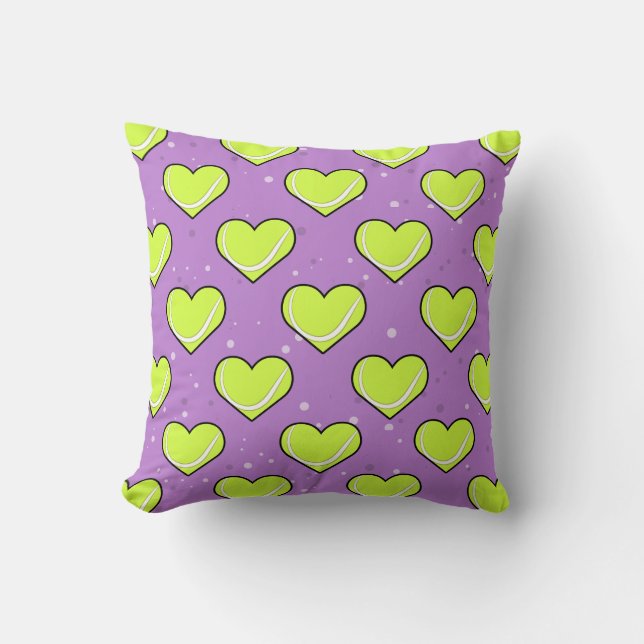 Tennis Ball Texture In Heart Shape - Pattern  Cushion (Front)