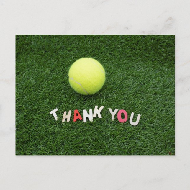 Tennis ball Thank you Postcard (Front)