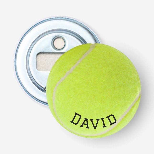 Tennis Ball With Custom Name Bottle Opener (Front)