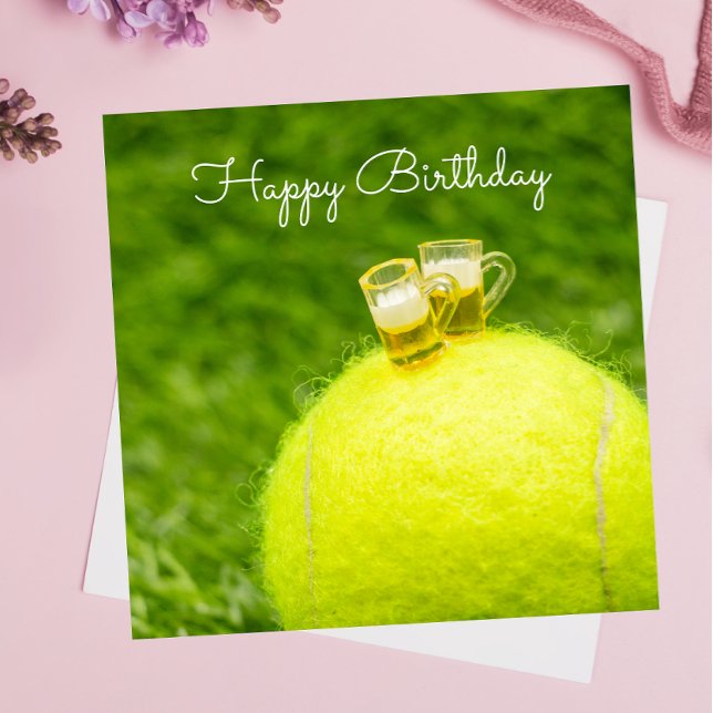Tennis ball with glass of beer birthday (Creator Uploaded)