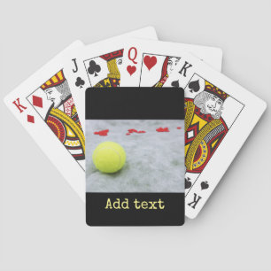 Tennis ball  with love playing cards