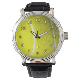 Tennis Ball with Neon Yellow Numbers Wristwatch