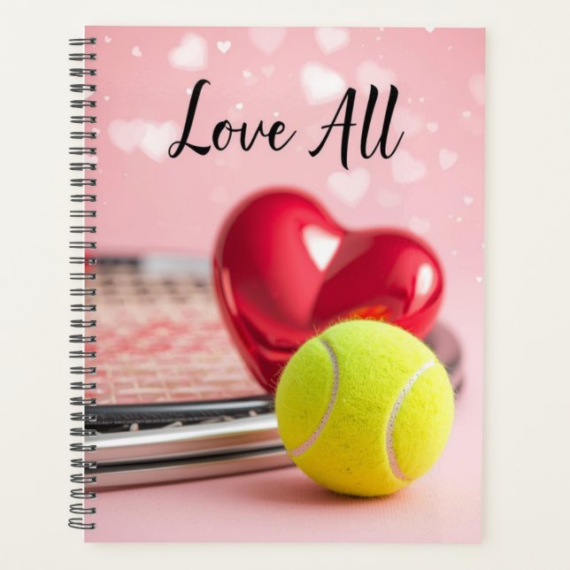 Tennis ball with red heart  planner (Front)