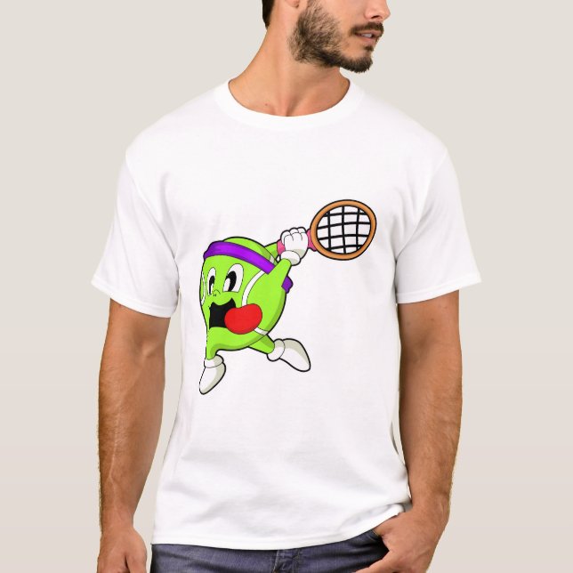 Tennis ball with Tennis racket T-Shirt (Front)