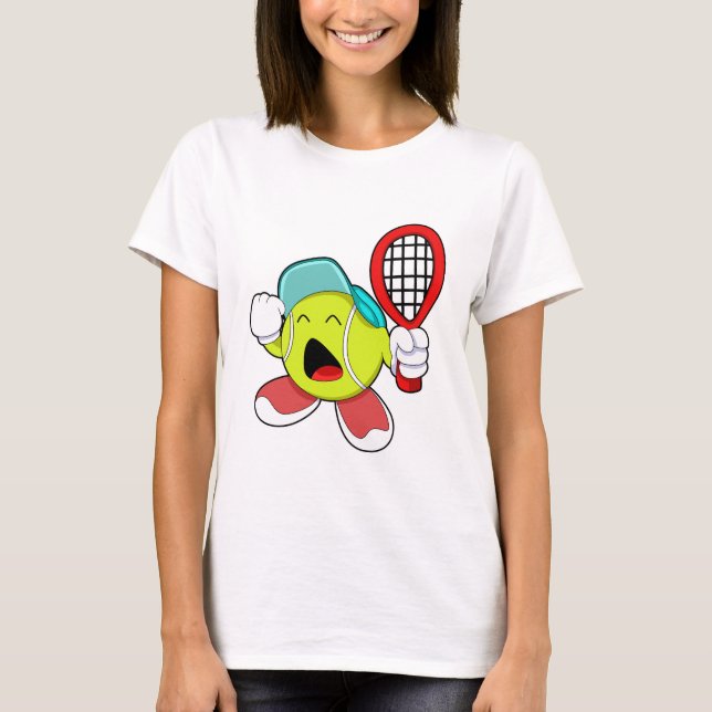 Tennis ball with Tennis racket T-Shirt (Front)