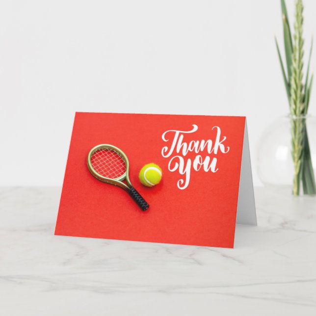 Tennis ball with word thank you card (Front)