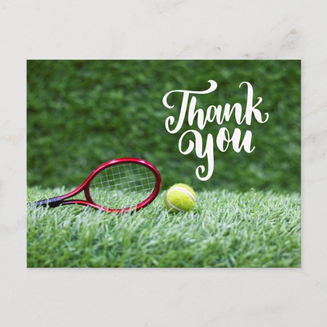 Tennis ball with word thank you card (Front)