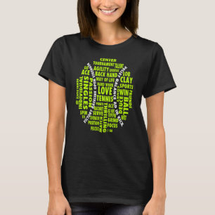Tennis Ball Word Cloud Cool Tennis Players Tee