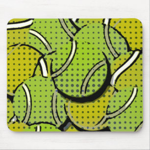 Tennis Balls Abstract Collage Mouse Pad