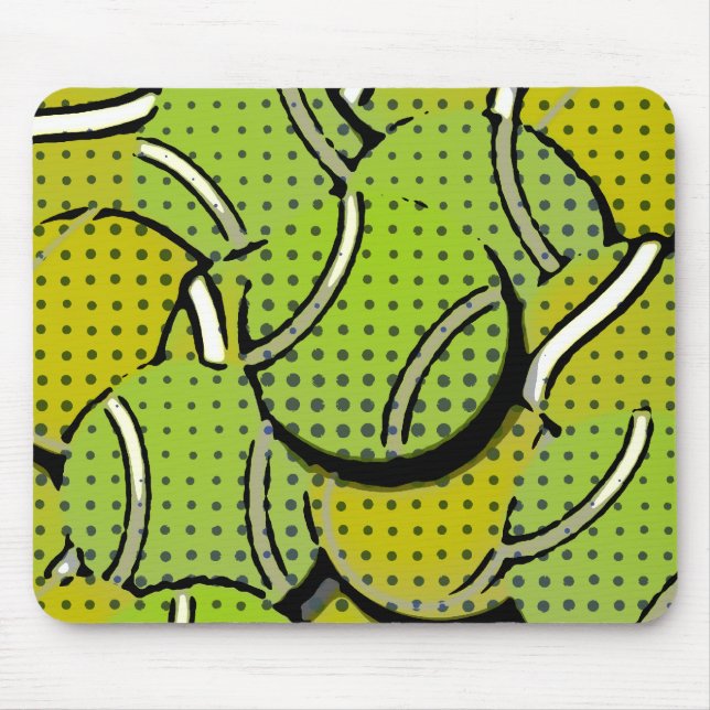 Tennis Balls Abstract Collage Mouse Pad (Front)