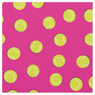 Tennis Balls Sports Pink Girly Fabric