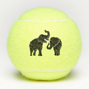 Tennis Balls with Couple Elephants
