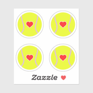 Tennis balls with red heart pack