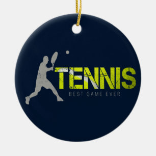 Tennis Best Game Ever Vintage Sport Coach Design Ceramic Ornament