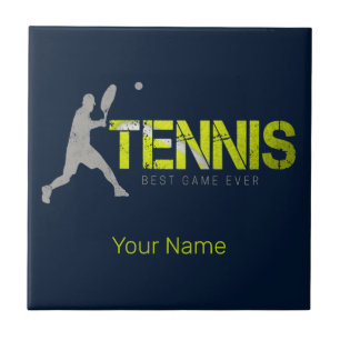 Tennis Best Game Ever Vintage Sport Coach Design Ceramic Tile