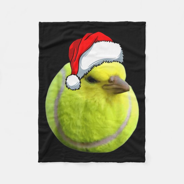 Tennis Bird Ball Meme Christmas Pajamas Funny Meme Fleece Blanket (Front)
