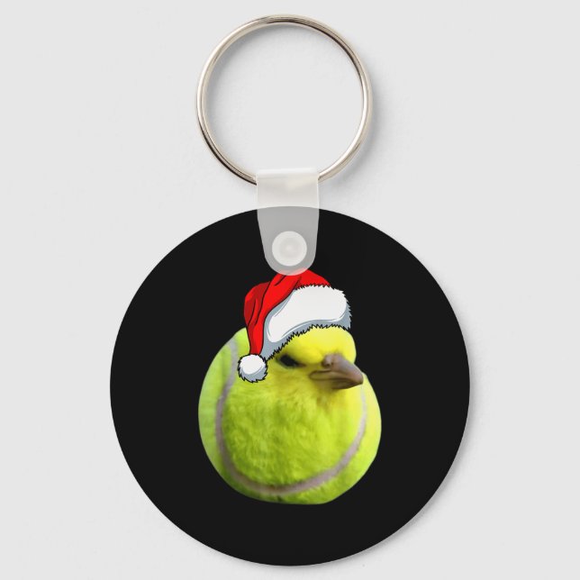 Tennis Bird Ball Meme Christmas Pajamas Funny Meme Key Ring (Front)