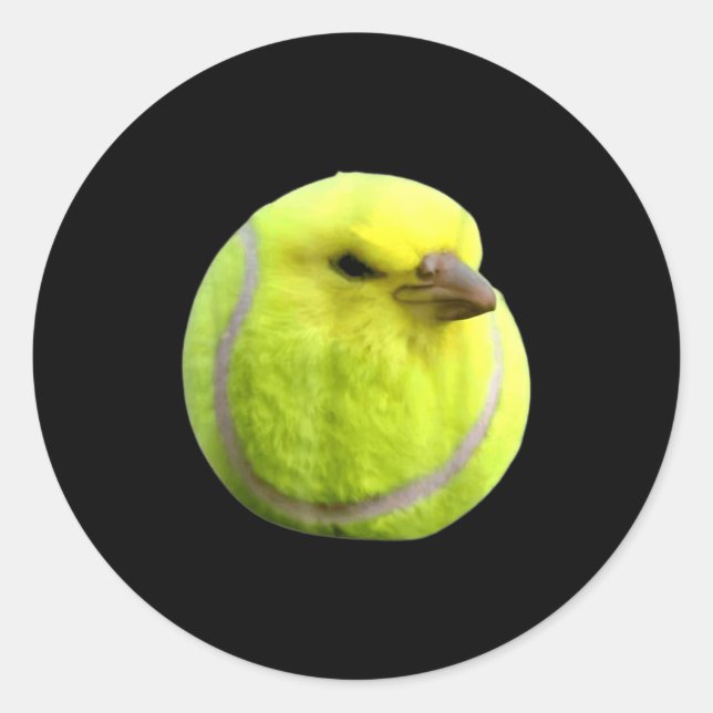 Tennis Bird Meme Round Budgie Tennis Ball  Classic Round Sticker (Front)