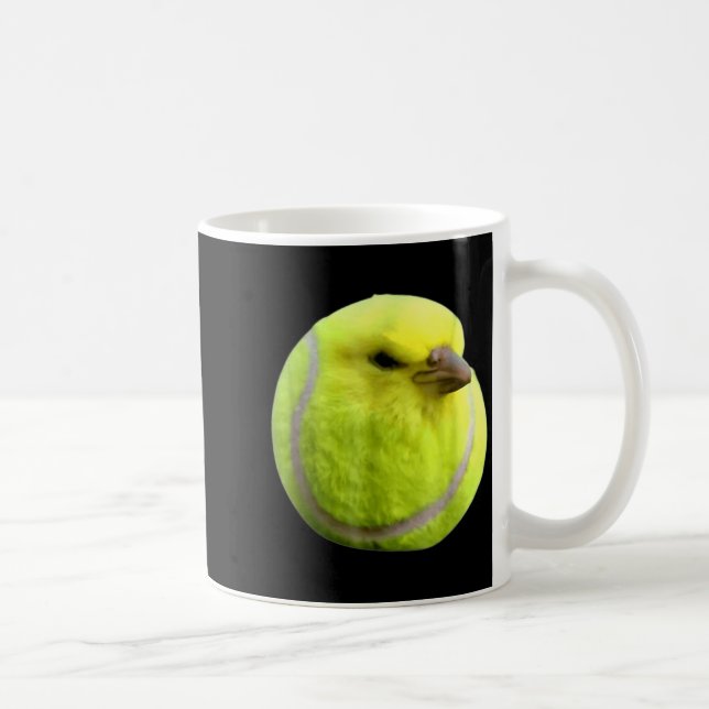 Tennis Bird Meme Round Budgie Tennis Ball  Coffee Mug (Right)