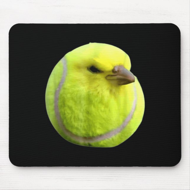 Tennis Bird Meme Round Budgie Tennis Ball  Mouse Pad (Front)