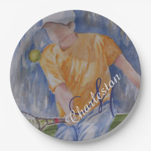 Tennis Birthday Celebration Party Paper Plate