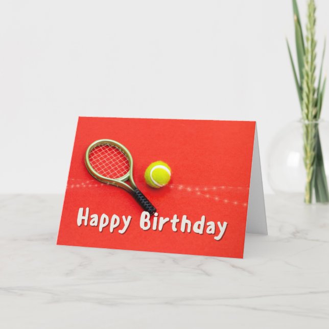 Tennis Birthday Love on red Card (Front)