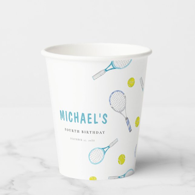 Tennis Birthday Paper Cup (Front)
